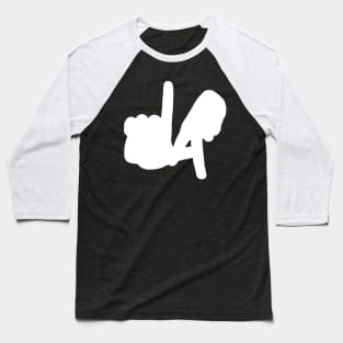 LA Hands Silhouette, White Baseball T-Shirt